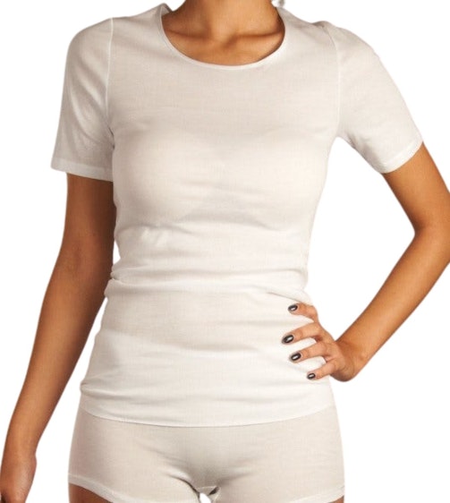 Hanro T-shirt ronde hals Cotton Seamless Short Sleeve Shirt D