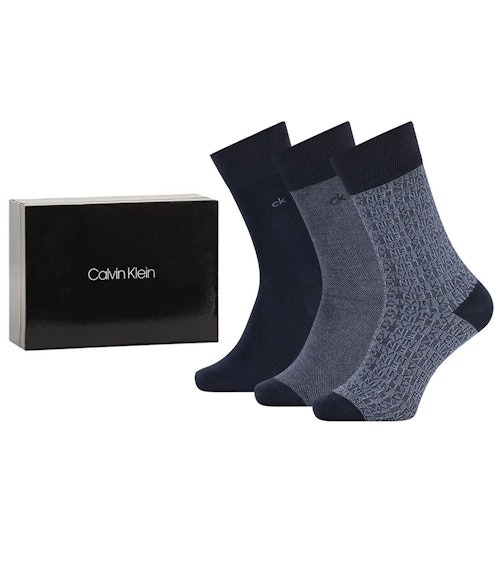 Calvin Klein sokken 3 paar Men Crew Dress Logo Giftbox Ensley H