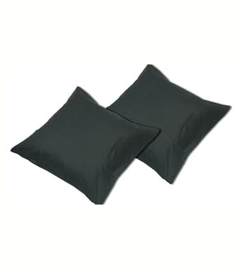 Sleepnight taie d'oreiller noir coton set de 2 50 x 70 cm
