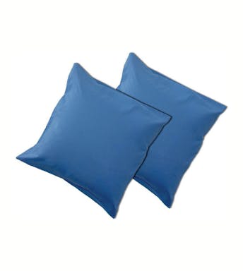 Sleepnight taie d'oreiller bleu coton set de 2