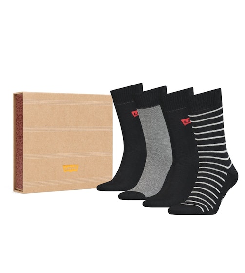 Levi's sokken 4 paar Giftbox Reg Cut Stripe H