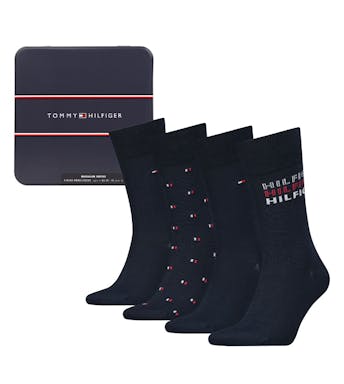 Tommy Hilfiger sokken 4 paar Sock Tin Giftbox Heren