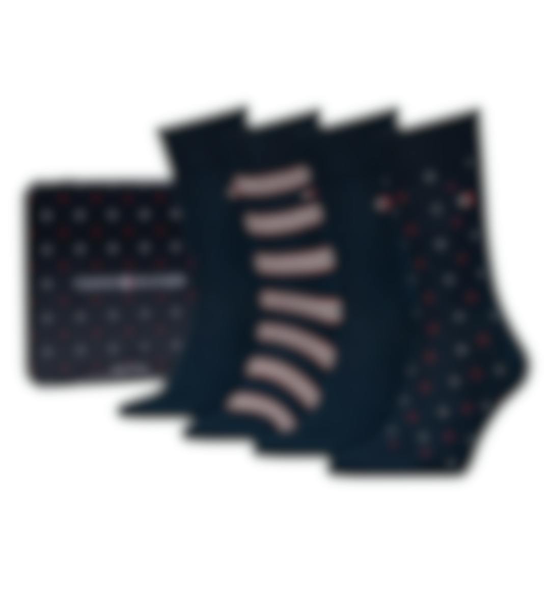 Tommy Hilfiger sokken 4 paar Tin Giftbox Stripe Dot H
