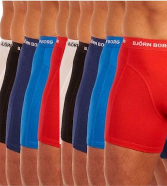 Björn Borg short 10 pack Shorts For Him H 9999-1026-90011 zwart/wit/blauw/dblauw/rood
