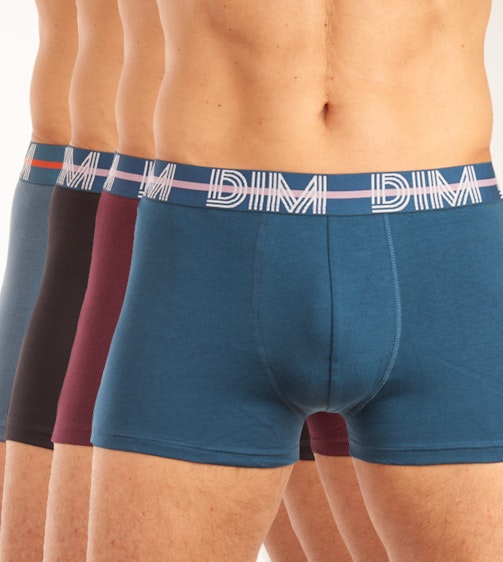 Dim short 3+1 gratis Coton Stretch Powerfull Dim Boxers H D01QU bordeaux/blauw/zwart/blauw