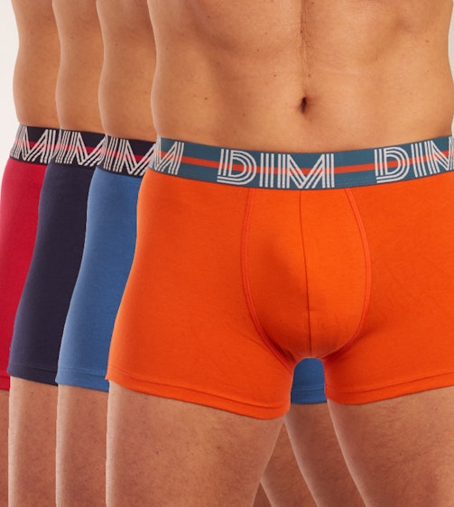 Dim short 3+1 gratis Coton Stretch Powerfull Dim Boxers H D01QU rood/blauw/zwart/fuchsia