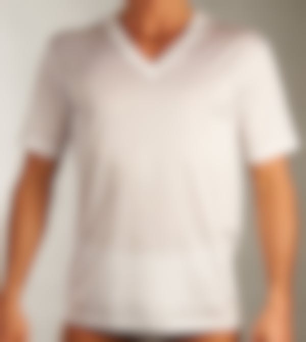 Hanro T-shirt Cotton Sporty Short Sleeve V-Neck Shirt H 073510