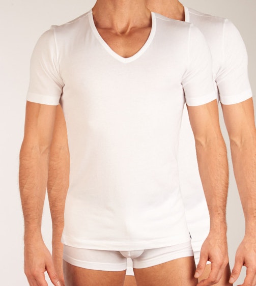 Schiesser T-shirt 2 pack V-hals 95/5 Shirt H 151053-100