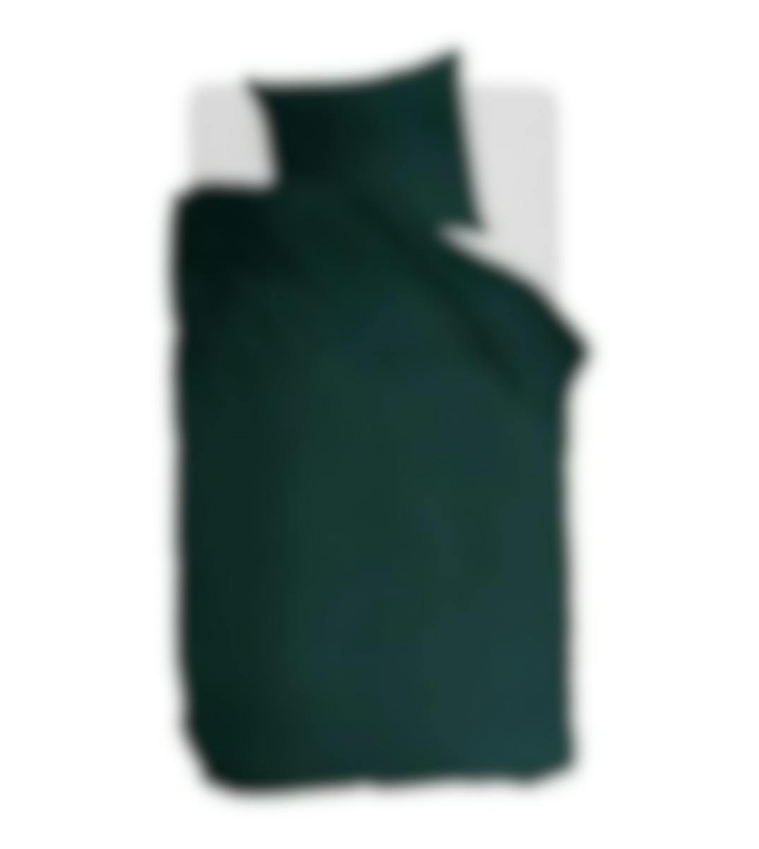 Ambiante housse de couette Cotton Uni Dark Green Coton 140 x 200-220 cm