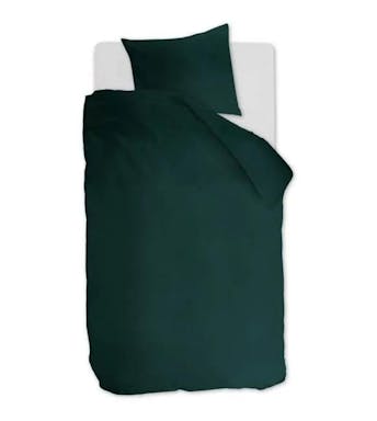 Ambiante housse de couette Cotton Uni Dark Green Coton 140 x 200-220 cm