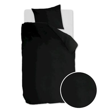 Ambiante housse de couette Cotton Uni Black Coton 140 x 200-220 cm