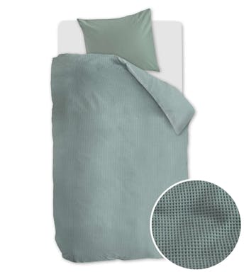 At Home by Beddinghouse housse de couette Relax Grey Green Waffle 140 x 200-220 cm