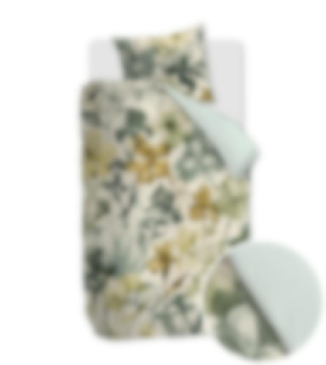 Beddinghouse dekbedovertrek Iris Field Grey Green Katoensatijn 140 x 200-220 cm