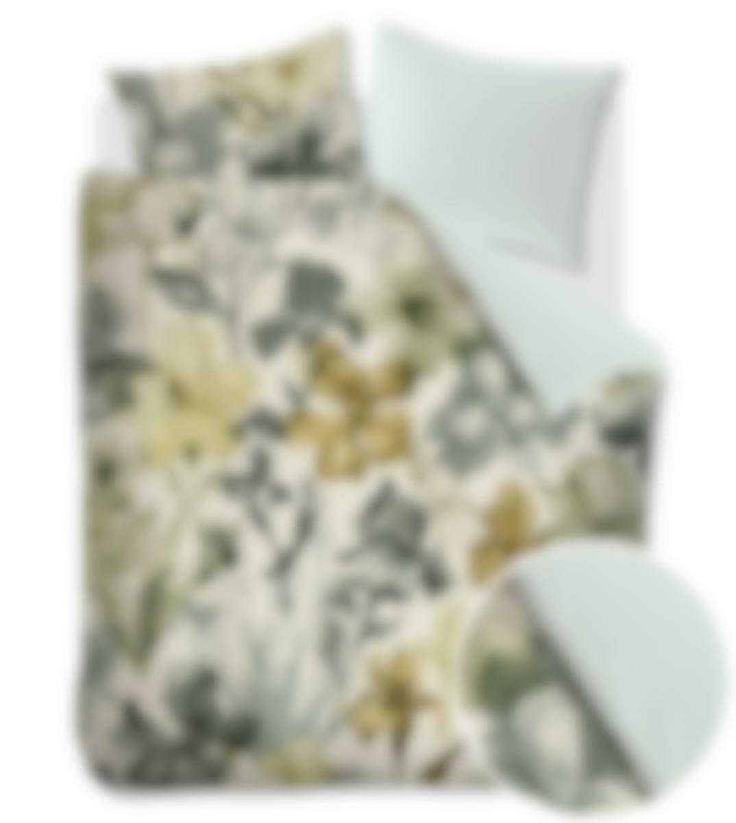 Beddinghouse housse de couette Iris Field Grey Green Satin de coton 240 x 200-220 cm
