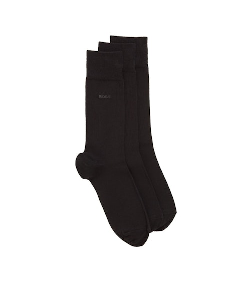 Pack de 3 paires de chaussettes hautes unies noires - Noir