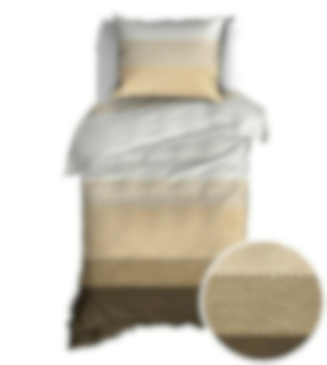 Satin d'Or housse de couette Ibisco Beige Brown Satin de coton 140 x 200-220 cm