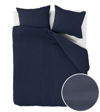 At Home by Beddinghouse housse de couette Relax Dark Blue Coton Waffle