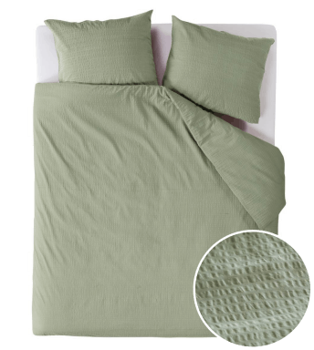 Beddinghouse housse de couette Wave Grey Green Coton Cloqué
