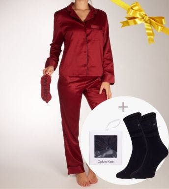 Cadeau set dames pyjama Calvin Klein + sokkenbox