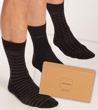 Jack & Jones sokken 3 paar Jacarbo Organic Sock Giftbox H