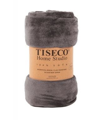 Tiseco Home Studio plaid soft uni grijs microflanel