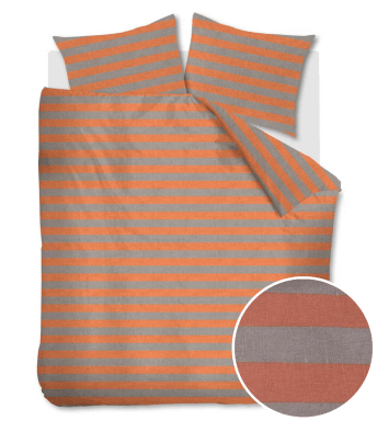 VTwonen housse de couette Bold Stripe Peach Coton