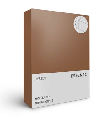 Essenza drap-housse The Perfect Organic Jersey Leather Brown (coin 35 cm) 140-160 x 200-220 cm