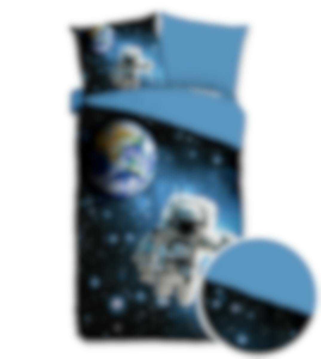 Good Morning housse de couette Astronaut Blue Coton 140 x 200-220 cm