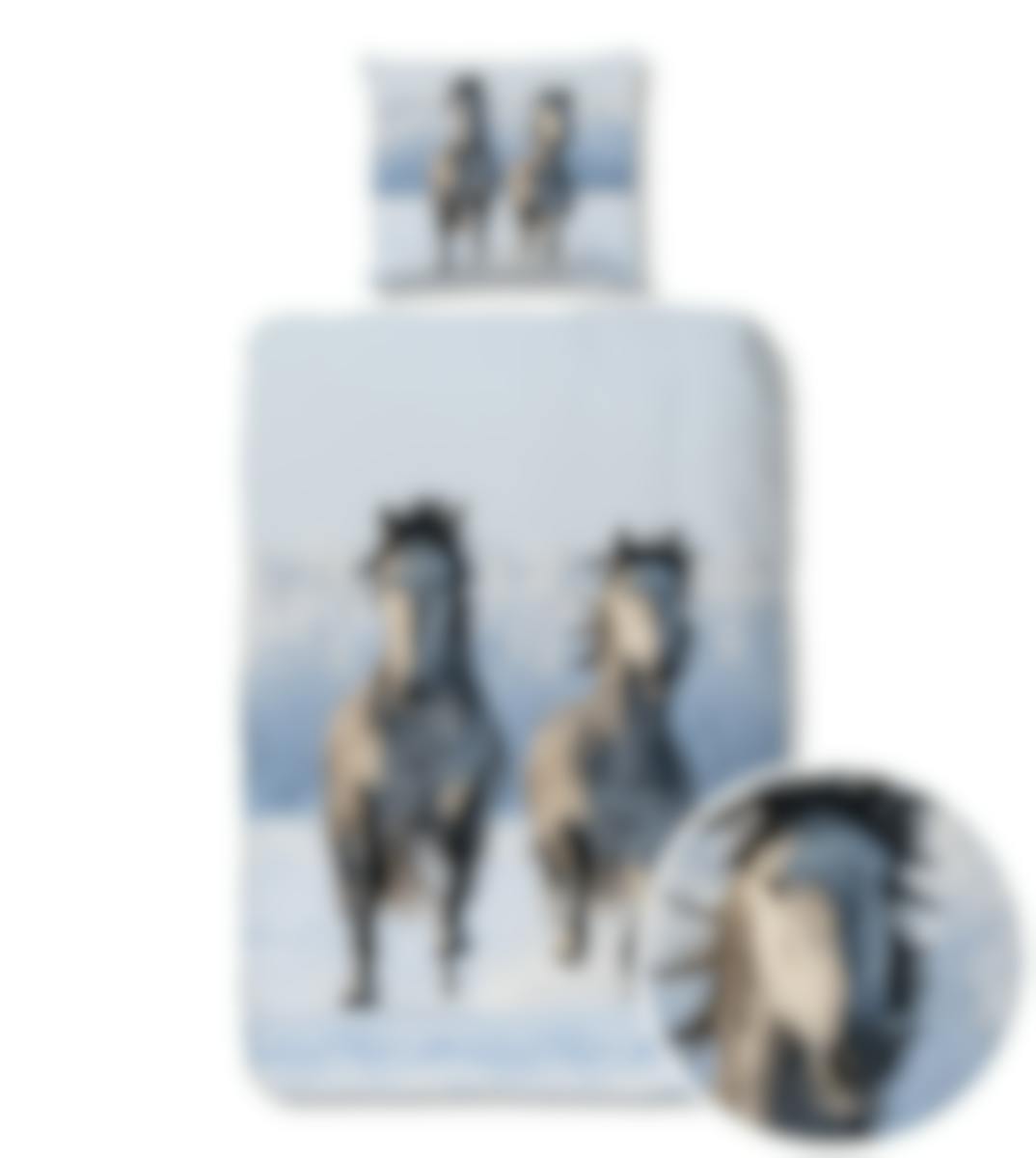 Good Morning dekbedovertrek Snowhorses Grey Flanel 140 x 200-220 cm