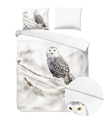 Good Morning housse de couette Snowy Owl White Flanelle 200 x 200-220 cm