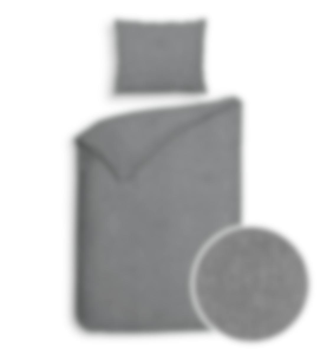 Heckett & Lane dekbedovertrek Franela Dark Grey Flanel 140 x 220 cm