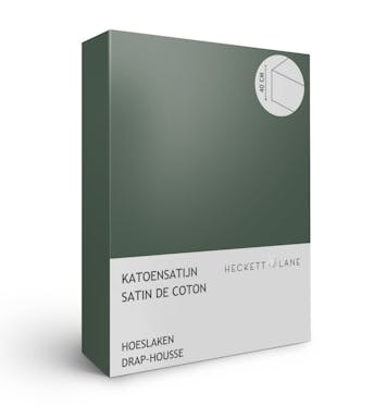 Heckett Lane drap-housse Elementi Calla Green Satin de coton (coin 40 cm) 160 x 200 cm