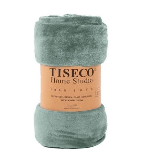 Tiseco plaid Cosy soft uni Greensage microflanel 150x200 cm
