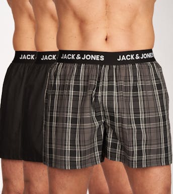 Jack & Jones wijde boxershort 3 pack Jacjames Woven Boxers Heren