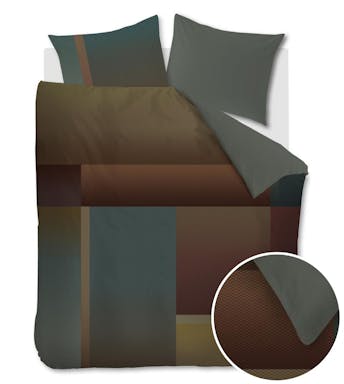 Kardol housse de couette Sloane Square Olive Green Satin de coton 240 x 200-220 cm