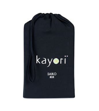 Kayori drap-housse Saiko Black Jersey de coton (coin 40 cm) 140-160 x 200-220 cm
