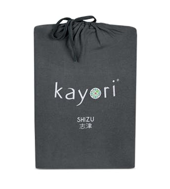 Kayori drap-housse Shizu Anthracite Jersey de coton (coin 35 cm) 90-100 x 200-220 cm