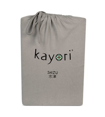 Kayori drap-housse Shizu Taupe Jersey de coton (coin 35 cm) 90-100 x 200-220 cm