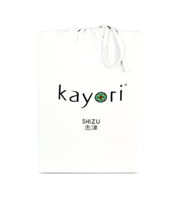 Kayori hoeslaken Shizu White katoenjersey (hoek 35 cm) lits-jumeaux