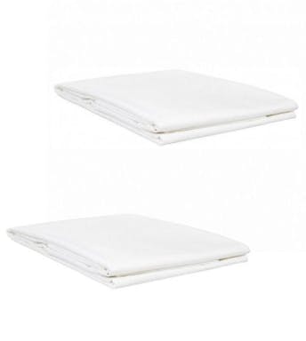 Sleepnight drap de lit blanc flanelle set de 2 180 x 290 cm