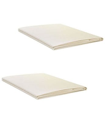 Sleepnight draps de lit ivoire flanelle set de 2 180 x 290 cm