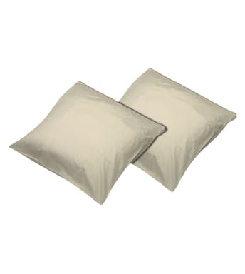 Sleepnight taie d'oreiller ivoire coton set de 2 50 x 70 cm