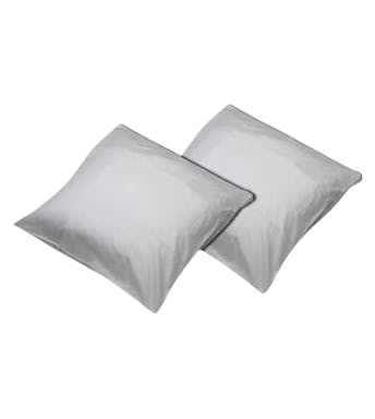 Sleepnight taie d'oreiller gris coton set de 2 50 x 70 cm