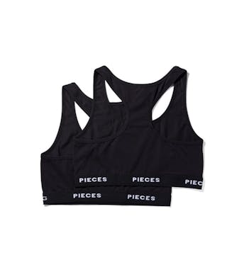 Pieces BH topje 2 pack Pclogo Lady Top Dames
