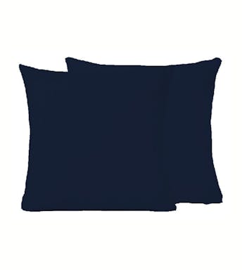 Sleepnight taie d'oreiller bleu marine percale set de 2 65 x 65 cm