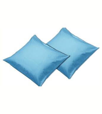 Sleepnight taie d'oreiller turquoise coton set de 2