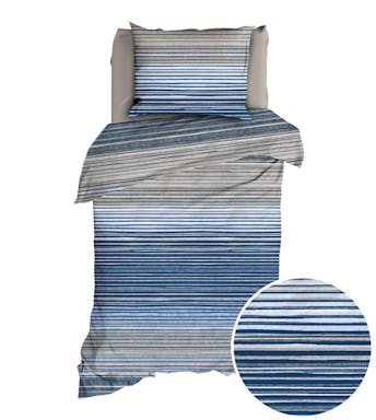 Romanette housse de couette Jordy Denim Coton 140 x 200-220 cm