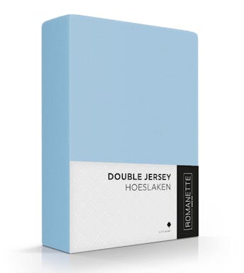 Romanette hoeslaken blauw double jersey (hoek 18-30 cm) 80-100 x 200-220 cm