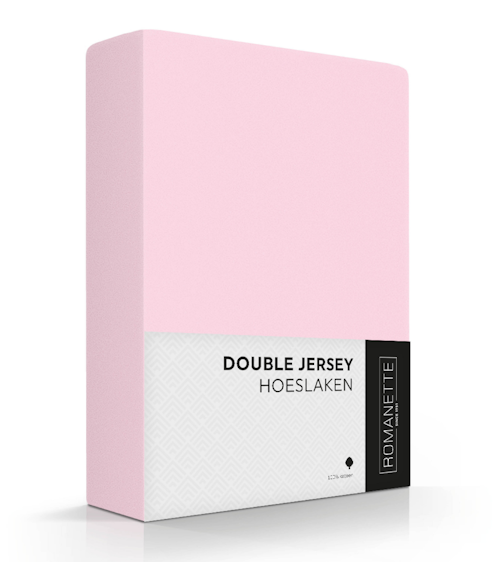 Romanette hoeslaken roze double jersey (hoek 18-30 cm)