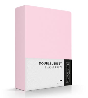 Romanette hoeslaken roze double jersey (hoek 18-30 cm) 140-160 x 200-220 cm